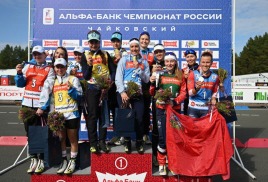 Биатлон. Альфа-Банк Чемпионат России. Чайковский Роллеры - Эстафета. Женщины - МОСКОВСКАЯ ОБЛАСТЬ С БРОНЗОЙ!